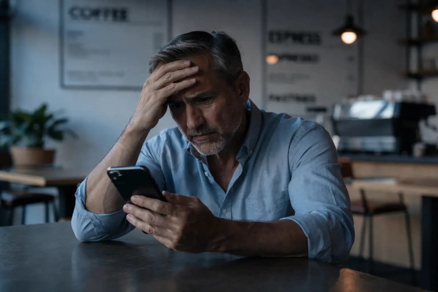 Negative Bewertung auf einem Smartphone — das Problem ohne Veridaro